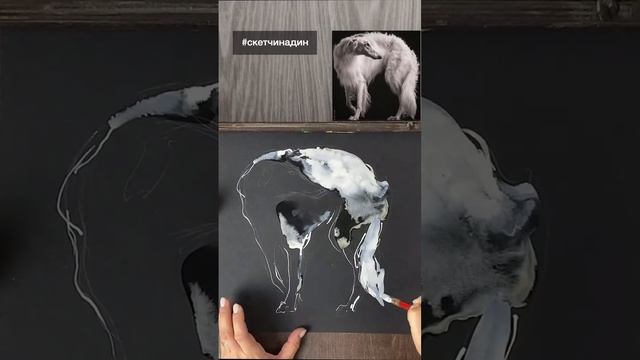 Вышел новый видеоурок по работе с тушью. #timelapse #drawing #art #dog