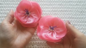 Легкий цветок из ленты ? Изготовление цветка из ленты ? Уловка с лентой