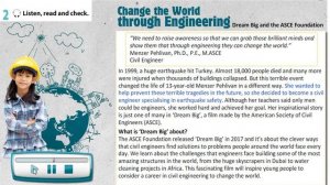 Change the world through Engineering / Text 8grade