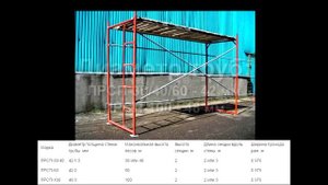 Размеры рамных строительных лесов - длина секции, высота, ширина, диаметр и толщина труб