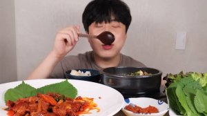 SUB)엄마표 돼지두루치기 된장찌개 집밥 먹방 ASMR Stir-fried Pork & Doenjang jjigae Home made Food Mukbang EATING SOUN