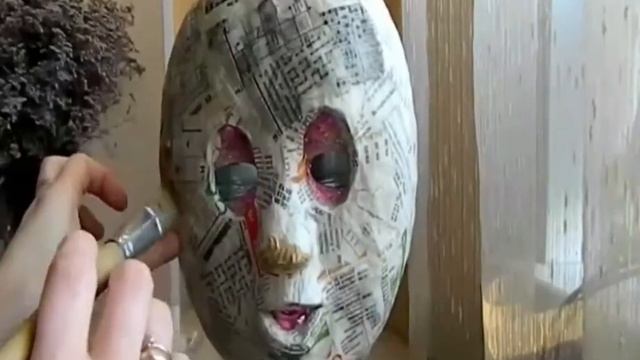 Маска из папье-Маше. Своими руками. смотреть онлайн
