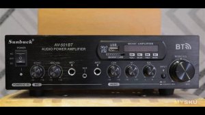 Усилитель мощности звука SUNBUCK AV-501BT. Музыкальный центр для гаража и вечеринок на природе.