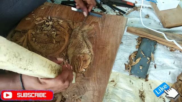 3d Piranha wood carving no CNC only handmade wood carving смотреть онлайн