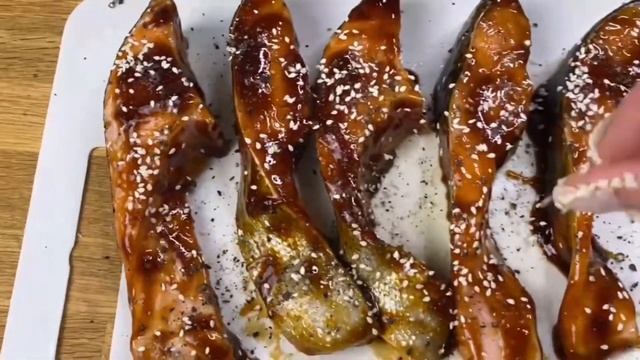 Форель жареная в соусе Терияки с кунжутом. Вкуснейший рецепт! Готовим вместе! Вот это Кухня!