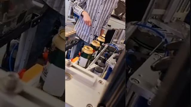 Этикетировочный автомат для нанесения самоклеящейся этикетки  Проверка этикетировки банок. ПрактикМ