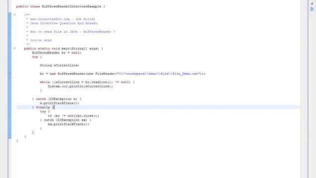 Java Interview Question And Answer How To Read A File Using BufferReader in Java Explain Java Inter смотреть онлайн