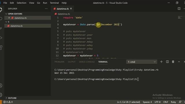 Ruby Tutorial For Beginners - Date and Time in Ruby