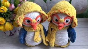 ГОТОВЫЕ РАБОТЫ ..  ПИНГВИНЕНОК  ПОРОРО ИГРУШКИ КРЮЧКОМ..