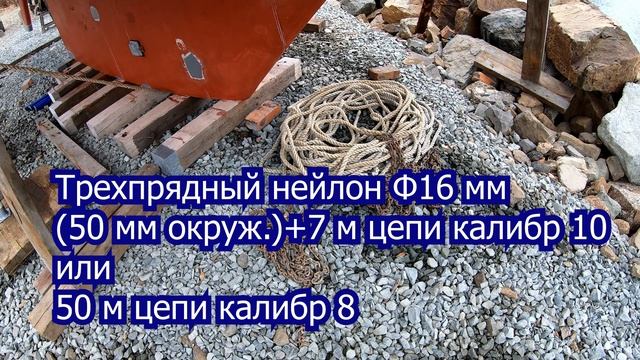 Якорное устройство 40-футовой парусной яхты. Конструкция якоря, якорный канат, брашпиль.