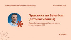 Павел Галкин — Практика по Selenium (автоматизация)