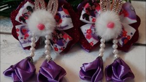 МК. Бантики-зайки с весюльками из узкой ленты.