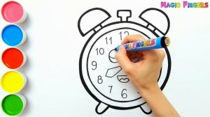 Jam Alarm Menggambar, Melukis dan Mewarnai untuk Anak dan Balita | Cara Menggambar Mudah #266