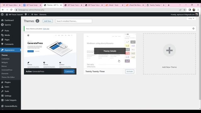 Switch back to default theme in WordPress from hosting panel