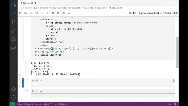 simple iterations method for solving SLAE смотреть онлайн