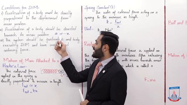 Class 10 - Physics - Chapter 10 - Lecture 1 - 10.1 Simple Harmonic Motion (SHM) - Allied Schools