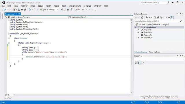 Tutorial C# - 14 - Break & Continue смотреть онлайн