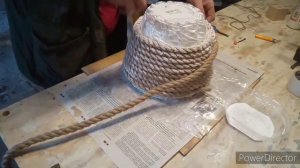 абажур для настольной лампы своими руками из джута и клея
