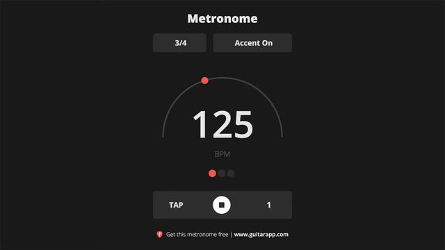 125 BPM Metronome 3/4 смотреть онлайн