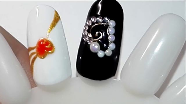 Маникюр к 14 февраля. Дизайн ко дню Святого Валентина. Объемное сердце. смотреть онлайн