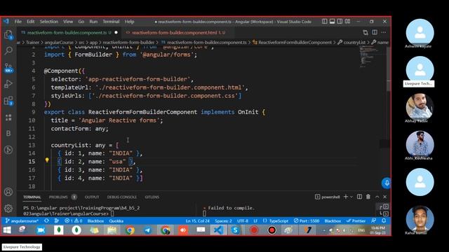 Day 34 | Reactive form Builder | 1 September 2023