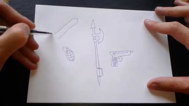 Рисование: Как нарисовать ОРУЖИЕ поэтапно (ДЛЯ НАЧИНАЮЩИХ). How to DRAW a WEAPON?