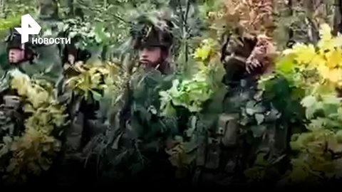 Украинцы показали, как маскируются в лесу для встречи с мобилизованными / РЕН Новости