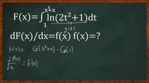 F(x)=integral 1 to x^2+x ln(2t^2+1)dt, dF(x)/dx=f(x), f(x)=?