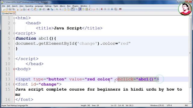 Click Button to Color Change Function in JavaScript |JavaScript Tutorial for Beginners | Mr Tech 00