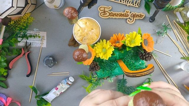 Композиция из мыла в кашпо Зонтик. Вариант2. смотреть онлайн