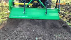 Трактор Кентавр Т-654C (Toyokawa) c почвофрезой KERLAND в работе.