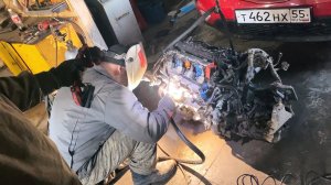 Установка мотора на Хонду, двойной стрим