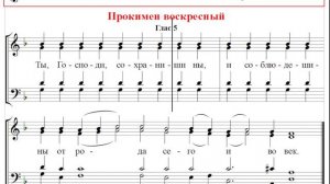 🎼 Прокимен воскресный, глас 5 (бас) Ты, Господи, сохраниши ны и соблюдеши ны от рода сего...
