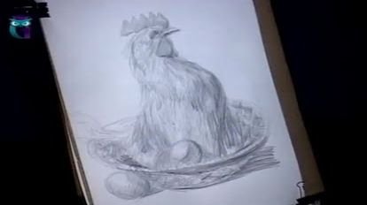 Уроки рисования (# 14) карандашом. Рисуем курицу-наседку, высиживающую яйца
