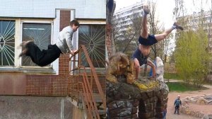 Лучший Паркур и Сальто / Неудачные Трюки и Падения / Алексей Крук на Тренировке