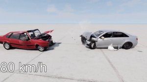 AUDI 80 vs AUDI A4 B9! 150 Km/H CRASH TEST! - BeamNg Drive