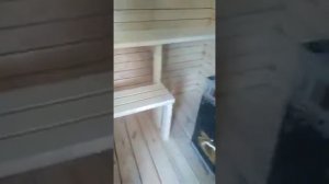 Мини баня из бруса 2,3х3м . Проект недорогой мини бани .