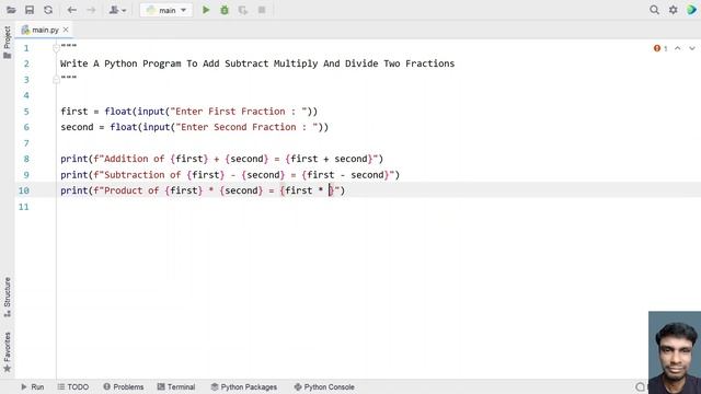 Write A Python Program To Add Subtract Multiply And Divide Two Fractions