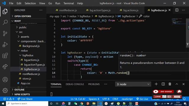 Change Background Color App with React Hooks & Redux for beginners - React Micro Project