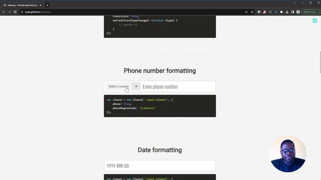 Cleave Js Library to Format Input tags