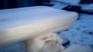 Полка для бани из полубревна ?