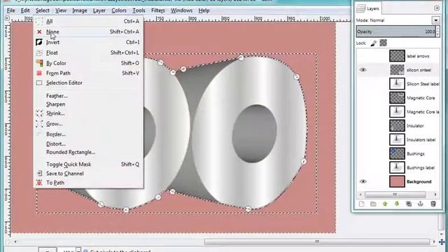GIMP: Cleaning image on cancas using Paths Tool and Eraser Tool смотреть онлайн
