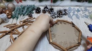 DIY Christmas candle\Новогодняя композиция "Свеча"\ Декор - легко и бюджетно!\Мастер класс