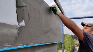 Утепление фасадов пенопластом ППС16Ф 150мм на доме из газобетонных блоков Ytong, СФТК Мокрый Фасад.