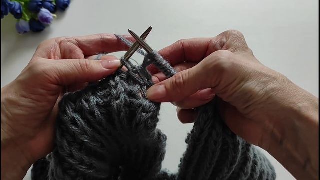ХИТ СЕЗОНА! МОДНАЯ ШАПКА-УШАНКА спицами ЛЕГКО. ШАПКА СПИЦАМИ #_pautinka_knit