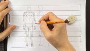 Уроки рисования. Урок № 1. Пропорции человека. Как рисовать фигуру человека. Зарисовка фигуры.