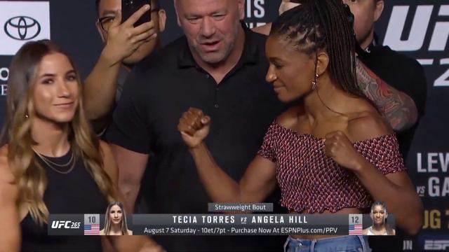 Tecia Torres vs. Angela Hill - UFC 265 Press Conference Staredown - /r/WMMA