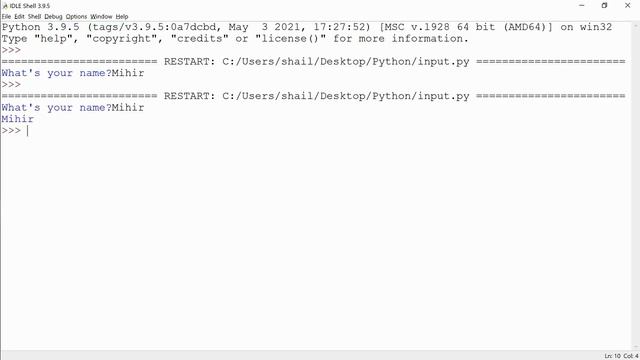 Python Basics - Input Function - 6