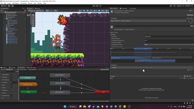 How to Make a Combo Sword Attack - 2D Platformer Crash Course in Unity 2022 (Part 20)