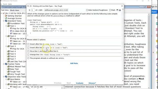 The difference between a local variable and an instance variable   (enthuware.ocajp.i.v8.2.1118)